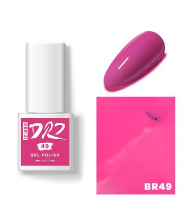 DERIZI 60 Colors Gel Nail Polish Semipermanant Nail Polish Varnish Semi-Permanent Varnish UV Nail Gel Primer Soak Off Nail Art - (Color: BR49-8ml)