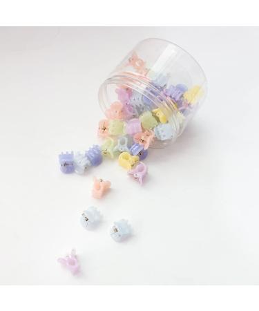 50PCS Mini Hair Claw Clips for Women Girls  Small Hair Clips Little Claw Clips Tiny Acrylic Jaw Clips with Transparent Box(Candy colors) 50pcs/set Candy colors