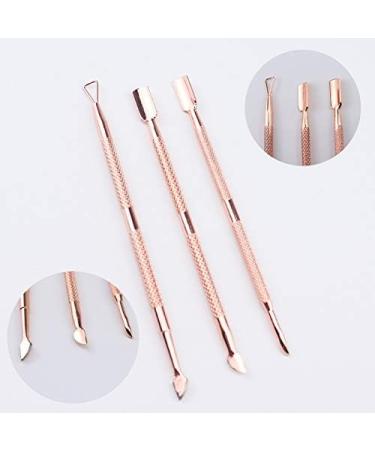 Rose Gold Metal Cuticle Pusher Set | Triangle Cuticle Peeler & Scraper | Double Ended Pusher | Manicure Tools for Fingernails & Toenails - Buy Online on GoSupps.com