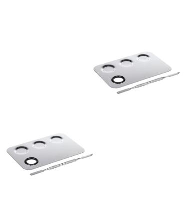 FRCOLOR 2pcs Makeup Palettes & Spatula Set | Cosmetic Mixing Tools for Foundation & Cream | Professional Makeup Accessories - Buy Online on GoSupps.com