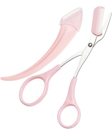 Balacoo Eyebrow Trimmer Set for Men - Dual Purpose Stainless Steel Eyebrow Cutter & Shaper Kit - Mini Design for Precise Grooming - Perfect Cosmetology Tool in Pink - Buy Online on GoSupps.com