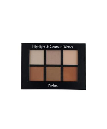 Prolux Highlight and Contour Palettes - 6 Highly Pigmented Premium Contouring and Highlighting Palette for Flawless Highlighting and Contouring