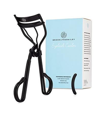 LASH NEXT DOOR Professional Eyelash Curler - Instant Long Lasting Curl, Lifts & Shapes - No Pinching or Creasing. Includes Replacement Pad (in Black)