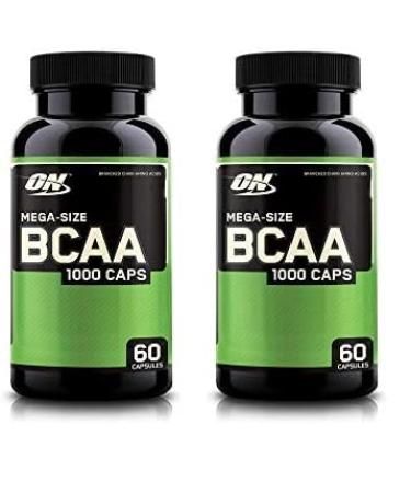 Optimum Nutrition BCAA Capsules Keto Friendly 1000mg 60 Count (Pack of 2)