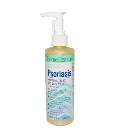 Home Health Psoriasis Medicated Scalp & Body Wash - 2% Salicylic Acid 8 fl oz - Relieves Itching Redness & Irritation From Dandruff & Seborrheic Dermatitis - Non-GMO Paraben-Free Vegetarian