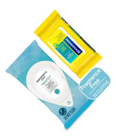 Women's intimate cleaning feminine wash wipes + King Combo QR code (Fragance Free & Hemorrhoid Wipes(1 each))