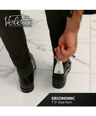 Velette Metal Shoe Horn 2 Pack - 7.5 Long Stainless Steel Shoe Helper - Silver | Top Quality Shoe Horns - Buy Online on GoSupps.com
