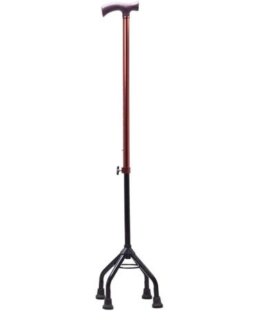 Walking Stick Stick Thickness Aluminum Alloy Walking Stick Old Man's Four Legs Walking Elderly People Cane Adjustable HEI Adjusting Walker Copper Real (Color : Copper)