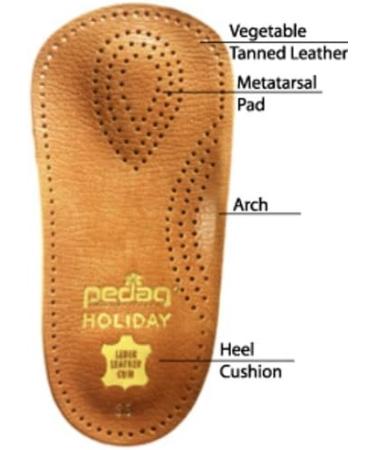 Pedag Holiday 2 Pair 34 Leather Orthotic Thin Semi-Rigid with Metatarsal Pad and Heel Cushion - Tan - Size US W12M9 EU 42 - 5.5 Ounce - Buy Online on GoSupps.com