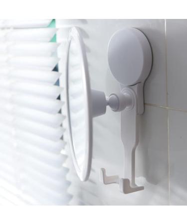Shower Mirror with Razor Holder and Suction Cup - Shatterproof Fogless Bathroom Mirror with Tweezers - Round Design - Buy Online on GoSupps.com