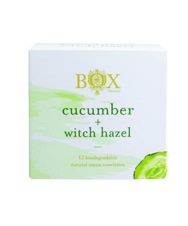 Cleansing Towelettes 12 Pack (Cucumber + Witch Hazel) For Face and Body - Wet Wipes