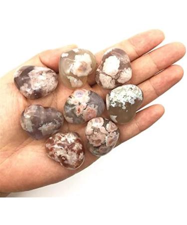 1pc Natural Pink Cherry Blossom Agate Sakura Heart Shaped Crystal Gemstone Natural Stones Chakra Reiki Balancing - Buy Online on GoSupps.com