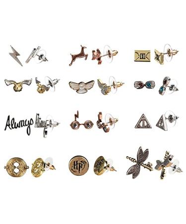 Harry Potter Hogwarts Symbols Fashion Earrings Set