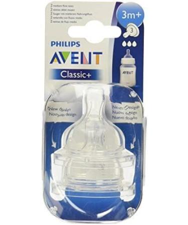 Philips AVENT BPA Free Classic Medium Flow Nipple 2 Pack 2 Count