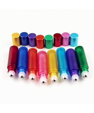 8 Pack 10ml Frosted Glass Roll On Bottles | Portable Essential Oil Roller Bottles with Stainless Steel Balls | Buy Empty Perfume Bottles Internationally - Buy Online on GoSupps.com