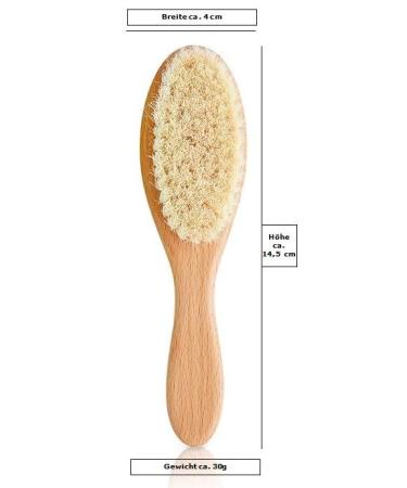 Kumini Baby Brush & Comb Set - Soft Goat Hair Newborn Brush for Gentle Baby Head Massage - Natural Wood Design - Buy Online on GoSupps.com