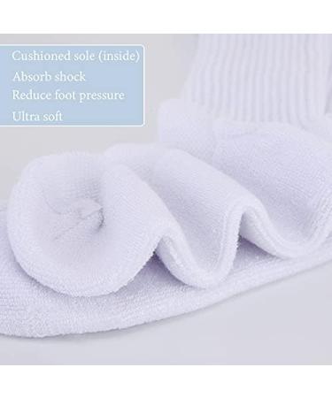 Athlemo Men's Bamboo Diabetic Socks 9-11 White (6 Pairs) | Loose Fit Circulation Crew, Seamless, Breathable & Odor-Free - Buy Online on GoSupps.com