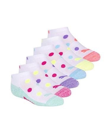 PUMA Kids' 6 Pack Low Cut Socks 7-8.5 Bright Combo