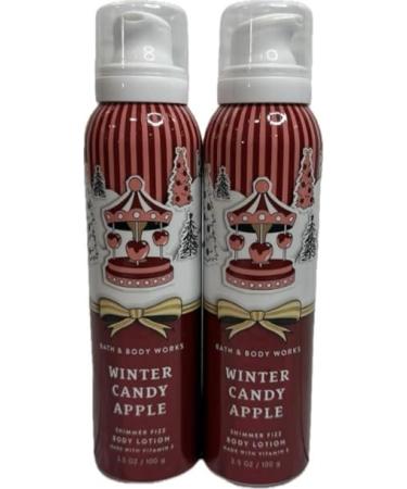 Bath & Body Works Body Winter Candy Apple Fizz Shimmer Lotion 3.5 Ounces Each Pack of 2