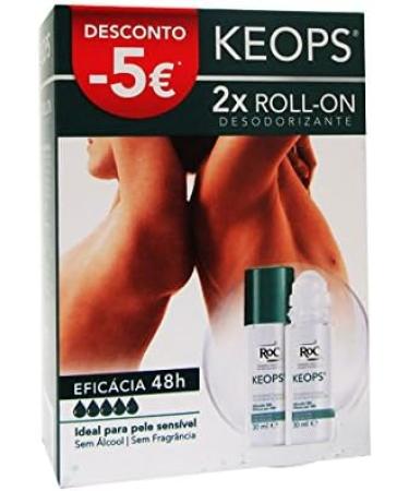 Roc Pack Keops Deodorant Roll On Intense Sweating 2x30ml - Buy Online on GoSupps.com