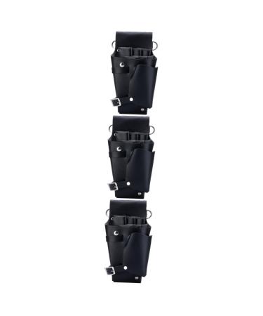 Osaladi 3st hairdresser waist belt hairdressing tool holder hairdressing scissors scissor holder pocket hairdresser belt bag hairdressing bags of tool pockets medical knife holder mediumx3pcs blackx3st