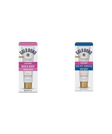 Gold Bond Age Renew Neck & Chest Firming Cream 2 oz. Clinically Tested Skin Firming Cream & Age Renew Dark Spot Minimizing Age Renew Body Cream 2 oz. With No Bleaching Agents