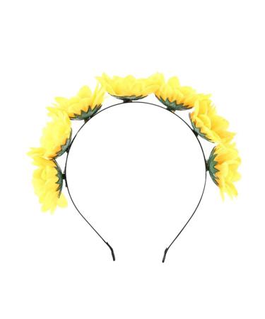 Pretyzoom sunflower headband wreath sunflower crown sunflower sunflower hair needles hawaii tropical party headgear for women hair accessories - Buy Online on GoSupps.com