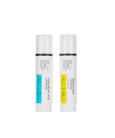 Deconstruct Bright & Hydrate Lip Duo | 1% Vitamin C & 0.1% Resorcinol And 0.2% Hyaluronic Acid & 1% Cupuacu Butter | Lip Balm For Women And Men | 4Gm Each | Pack Of 2 blue