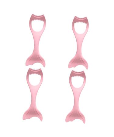 Housoutil 4pcs Eyelash Winged Comb Professional Tips Bowl Cosmetic Wear-resistant Protection Women Shape Up 15X5.7CMx4pcs Pinkx4pcs