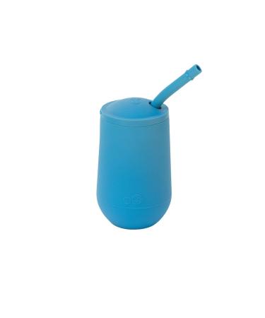 ez pz Happy Cup + Straw Training System - 100% Silicone Training Cup for Toddlers + Preschoolers - Designed by a Pediatric Feeding Specialist - 24 Months+ (Blue)