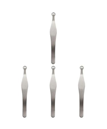 FRCOLOR 4 Pcs Nose Hair Nose Hair Eyelash for Extensions Round Nose Hair Trimming Cosmetic Trimmer for Men Set Pluck Hair Miss Stainless Steel 9.4x1.3cmx4pcs Silverx4pcs