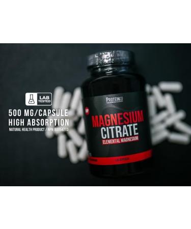 ProteinCo | Pure Magnesium Citrate | 500 mg | Muscle Recovery Relieves Muscle Cramps | Men & Women | 120 capsules - Buy Online on GoSupps.com
