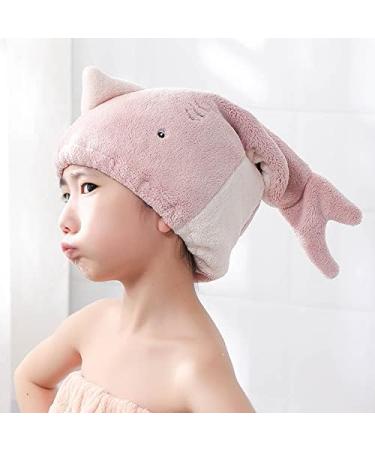 Kids Girls Hair Drying Towel Set | Foyadi Cute Cartoon Absorbent Wrap for Bath, Spa & Pool | Soft Microfiber Cap for Curly/Wet Hair - Pink - Buy Online on GoSupps.com