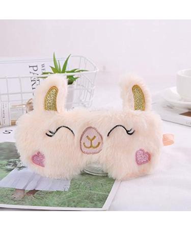 Shinywear Plush Rabbit Sleeping Eye Mask - Cute Funny Eye Cover for Kids and Adults - Bling Love Heart Alpaca Design - Buy Online on GoSupps.com