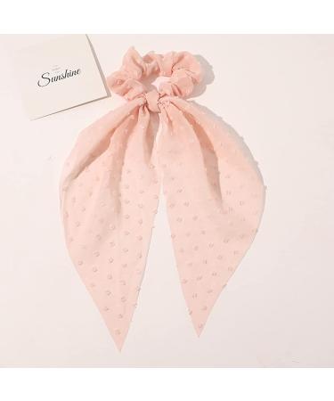 Black Bowknot Satin Silk Long Hair Scarf Scrunchies for Women - 6Pcs Elastics Ponytail Holder with Donut Hair Ties - Buy Online on GoSupps.com