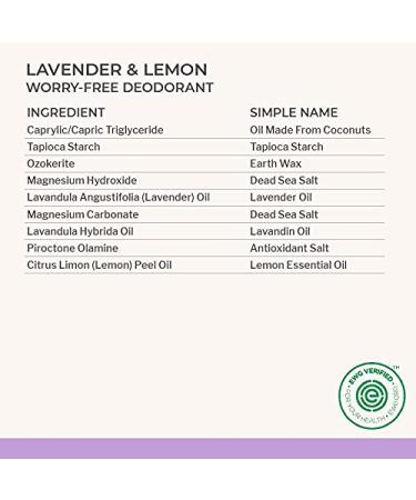 Natural Aluminum-Free Deodorant for Sensitive Skin | Lavender & Lemon | 2.5 Oz - Buy Online on GoSupps.com