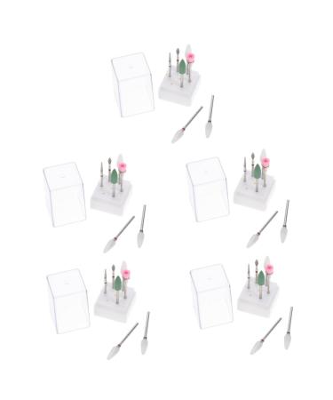 FRCOLOR 5 Sets Nail Clipper Grinding Head Electric Nail File Nursing Nail Art Tool Manicure Tools Diamond Drill Bit Nail Files for Gel Nails Nail Kit Tungsten Steel Care Suite