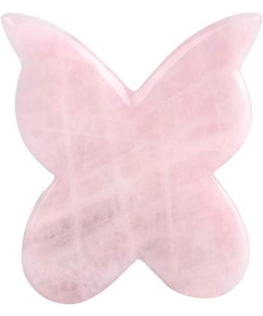 Massage tools massage roller massage tab massage tool rose quartz-jade roller real jade gua Sha board mushroom massager facial lifting tool face-guasha massage tool (scooter) Butterfly Shape pink