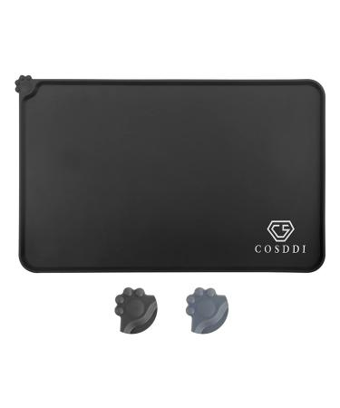 CS COSDDI feed mat dog non -fittable bowl surface dog feeding dog dog silicone feed mat for dogs & cats pet food mat cat food mat 47x30cm black