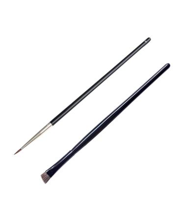 Healeved 2pcs Makeup Brush Eyeshadow Eyeliner Liquid Beauty Brush Pen Eye Makeup Tools Make up Brush Wooden