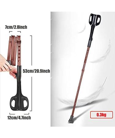 Folding Forearm Crutch Portable Height Adjustable Walking Stick with Comfy Handle for Seniors Disabled Elderly Rose Gold Run forward - Buy Online on GoSupps.com
