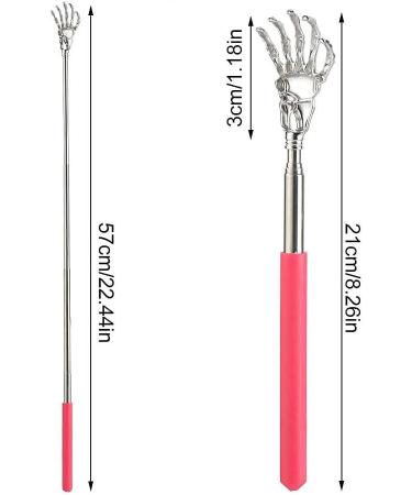 Trixes Pink Back Scratcher - Extendable Telescopic Stainless Steel Hand - Body Massage & Head Scratch Device - Funny Cool Gadget for Relaxation - Buy Online on GoSupps.com