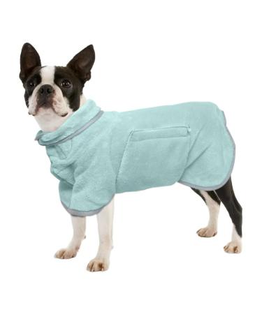 Petsmiler Dogenbademenel - absorbent bathrobe dog with Velcro Dogs Bathing Small Dogs dry quickly dog bathrobe after swimming swimming or walking in the rain (green XS) XS green - Buy Online on GoSupps.com