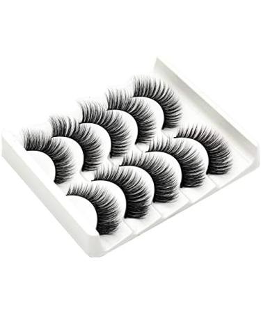 Vivis False Eyelashes 5 Pairs 3D Mink Natural Lashes Cross Fluffy Volume Hand-made Natural Dramatic Fake Eye Lash Black Soft for Various Makeups A19 - Buy Online on GoSupps.com