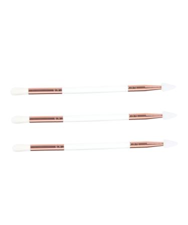 VINTORKY 3pcs Eye Shadow Brush Eyeshadow Eyebrow Brush Dual-headed Eyeshadow Brush Portable Eye Wooden Handle