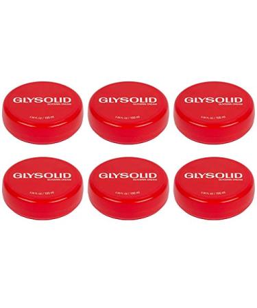 Glysolid Glycerin Skin Cream - Thick Smooth and Silky - Trusted Formula for Hands Feet and Body 3.38 fl oz (100ml Jar) - 6pack