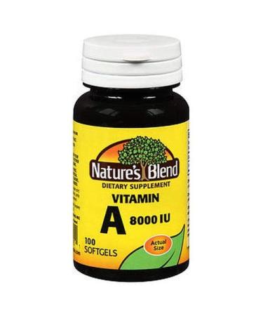 Nature's Blend Vitamin A 8,000 IU 100 Softgels