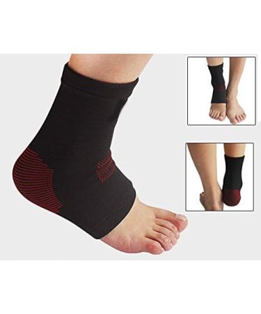 Plantar Fasciitis Compression Ankle Sleeves for Men & Women - Heel & Arch Support Socks for Pain Relief (Black/Red Large/X-Large) - Fast International Shipping - Buy Online on GoSupps.com