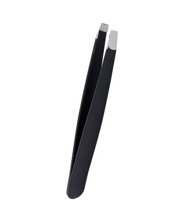 Buy Stainless Steel Eyebrow Hair Tweezers - 1Pc Black Slant Puller for Perfect Beauty & Makeup - Buy Online on GoSupps.com