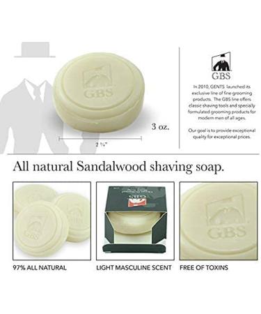 G.B.S Mens All-Natural Shaving Soap Set - Sandalwood & Bay Rum, Stainless Steel Bowl, 3 oz each - Create the Perfect Wet Shaving Routine - Buy Online on GoSupps.com